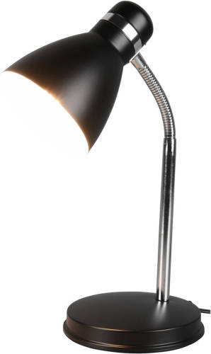BES LED Led Bureaulamp - Tafelverlichting - Trion Himaya - E27 Fitting - Rond - Mat Zwart - Aluminium