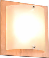 BES LED Led Wandlamp - Wandverlichting - Trion Palan - E27 Fitting - 1-lichts - Vierkant - Mat Bruin - Hout