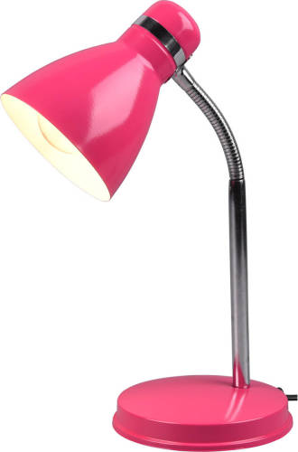 BES LED Led Bureaulamp - Tafelverlichting - Trion Himaya - E27 Fitting - Rond - Mat Roze - Aluminium