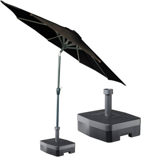 Kopu ® Ronde Stokparasol 300 Cm Calma Met Voet - Antraciet