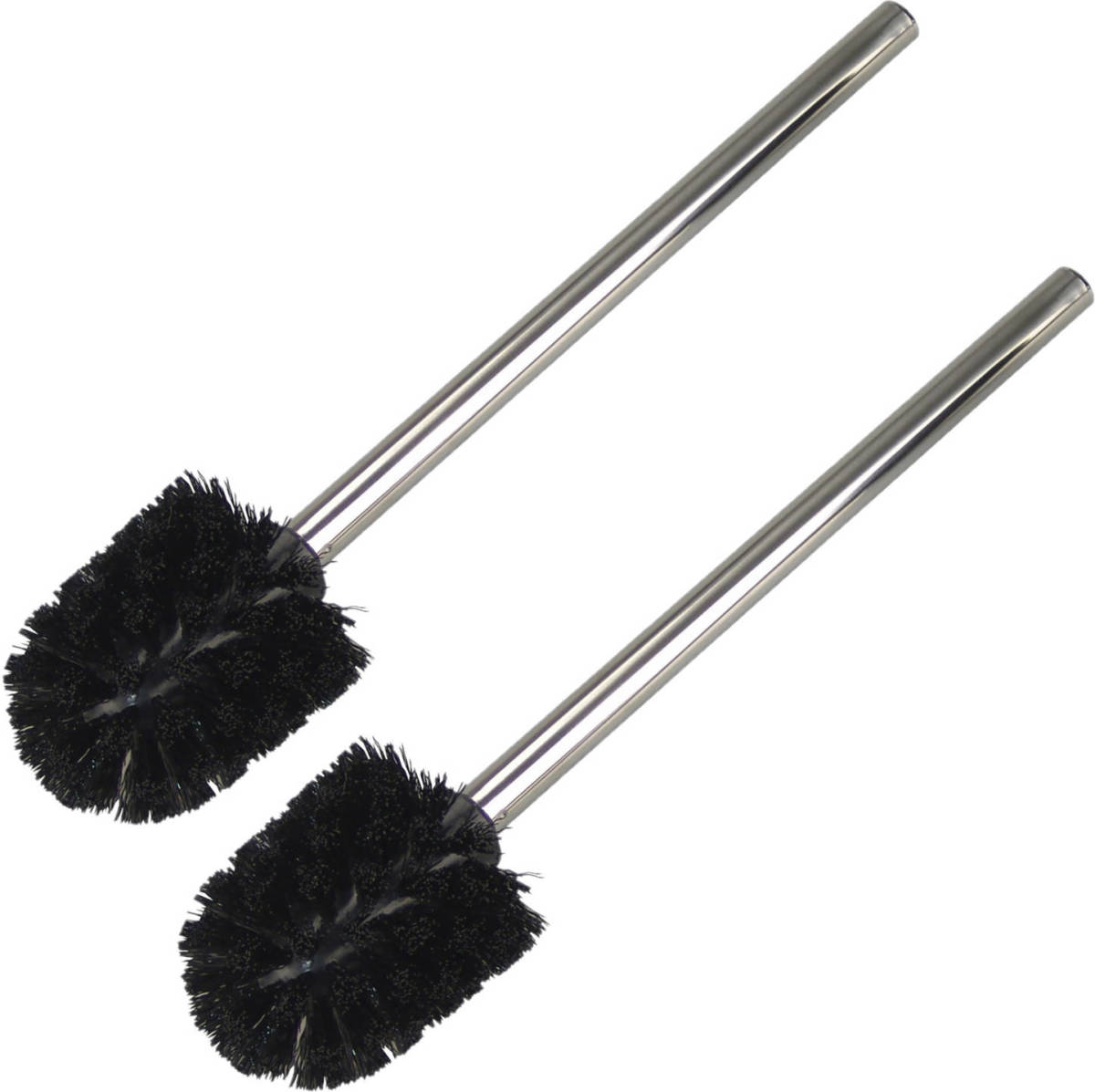 Shoppartners 2x Stuks Wc-borstels/toiletborstels Zwart 36 Cm Van Rvs - Toiletborstels