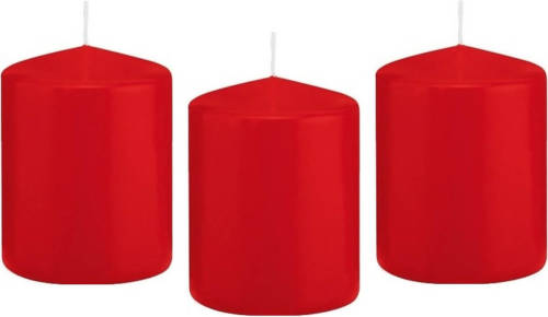 Shoppartners 8x Kaarsen Rood 6 X 8 Cm 29 Branduren Sfeerkaarsen - Stompkaarsen