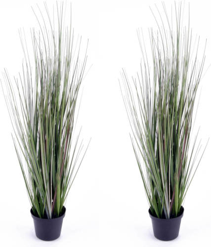 Shoppartners Set Van 2x Stuks Kunstplanten Groen Gras Sprieten 50 Cm. - Kunstplanten