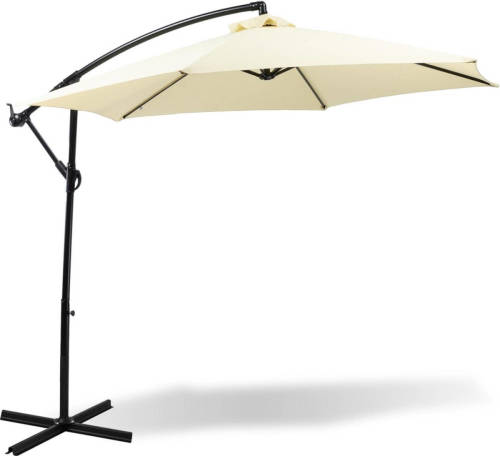 MaxxGarden Deluxe - Duurzame Zweefparasol - Ø300 Cm - Kantelbaar - 3 Meter Doorsnede - Creme