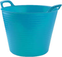 Forte Plastics Set Van 2x Stuks Flexibele Emmer/wasmand Blauw 25 Liter - Opbergmanden - Wasmanden - 42 X 38 X 33 Cm