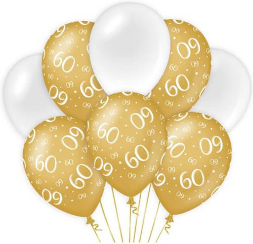 Paper Dreams Ballonnen 60 Jaar Dames Latex Goud/wit