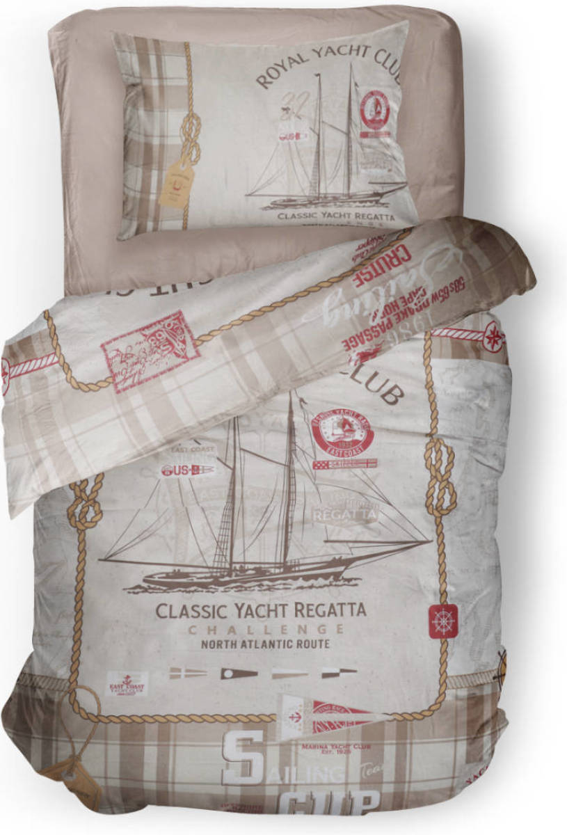 Linnick Kinder Dekbedovertrek 100% Katoen Royal Club - Naturel 140x200cm