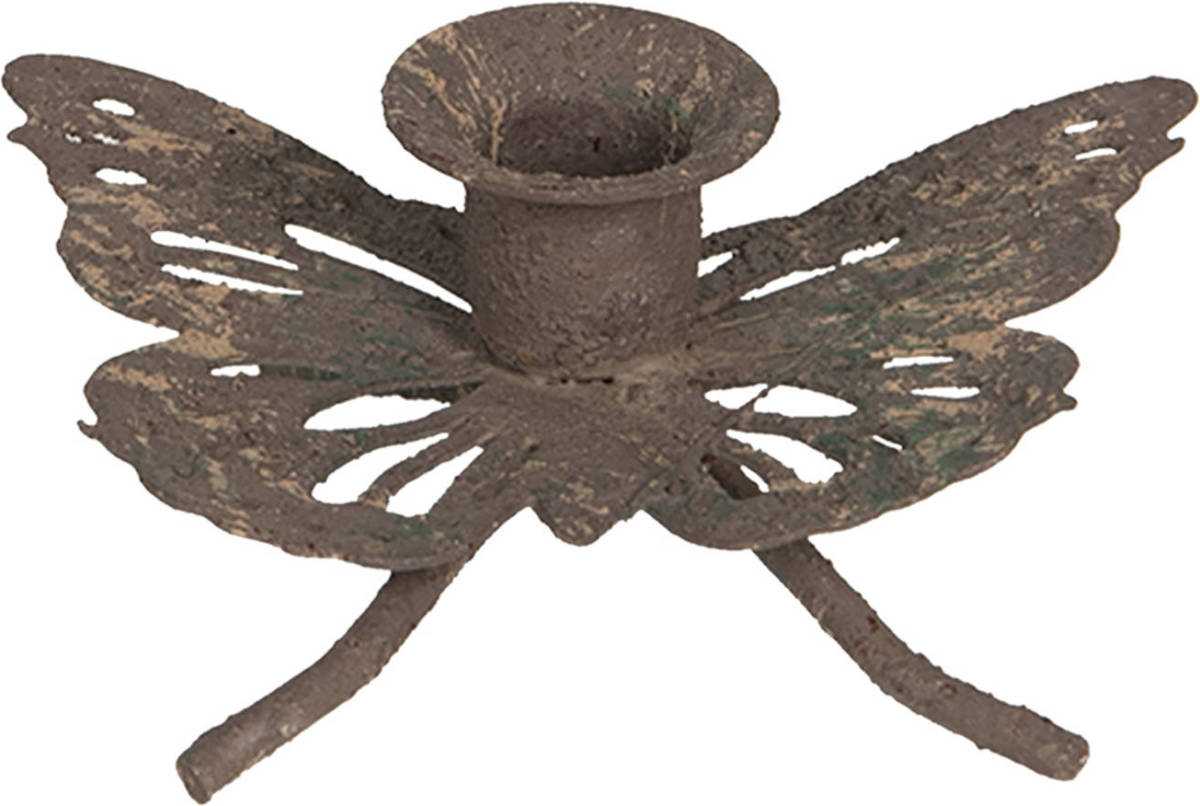 Clayre & Eef Kandelaar 7*5*3 Cm Bruin Ijzer Kaarsenstandaard
