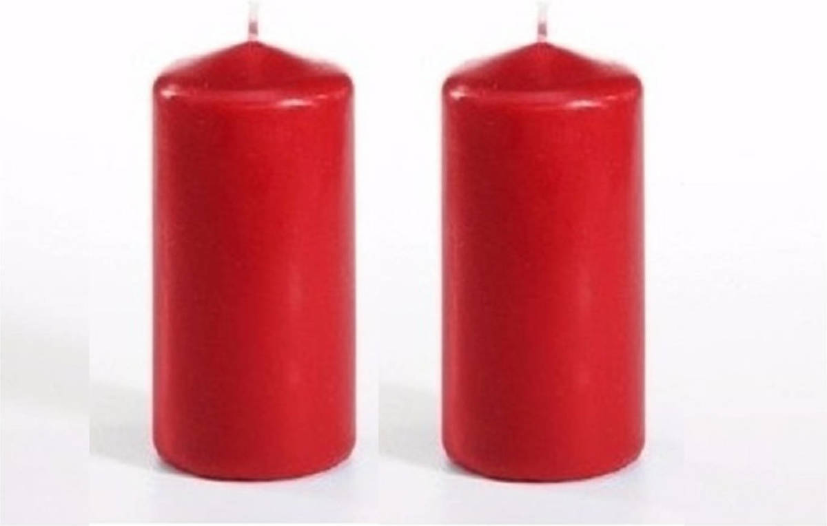 Conpax Candles Pakket Van 2x Stuks Stompkaarsen Rood 10 Cm 16 Branduren - Stompkaarsen