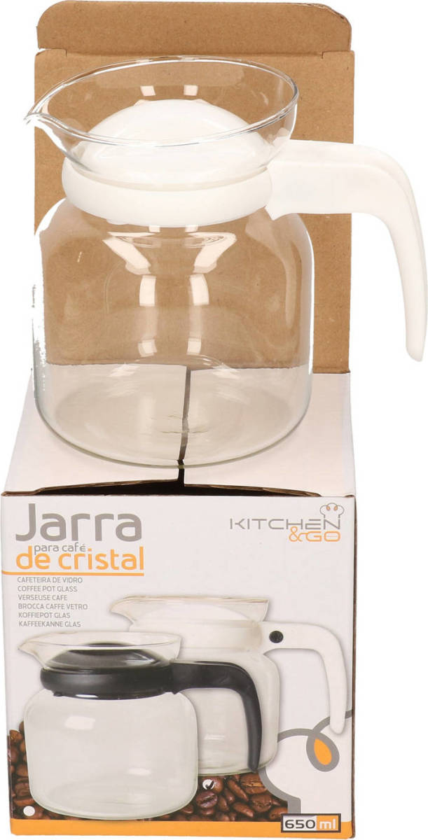 Gerim Theepot/koffiepot Met Wit Deksel En Handvat 0,65 Liter - Theepotten