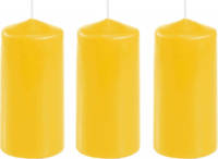 Conpax Candles 3x Stuks Stompkaars Goudgeel 10 X 5 Cm - Stompkaarsen