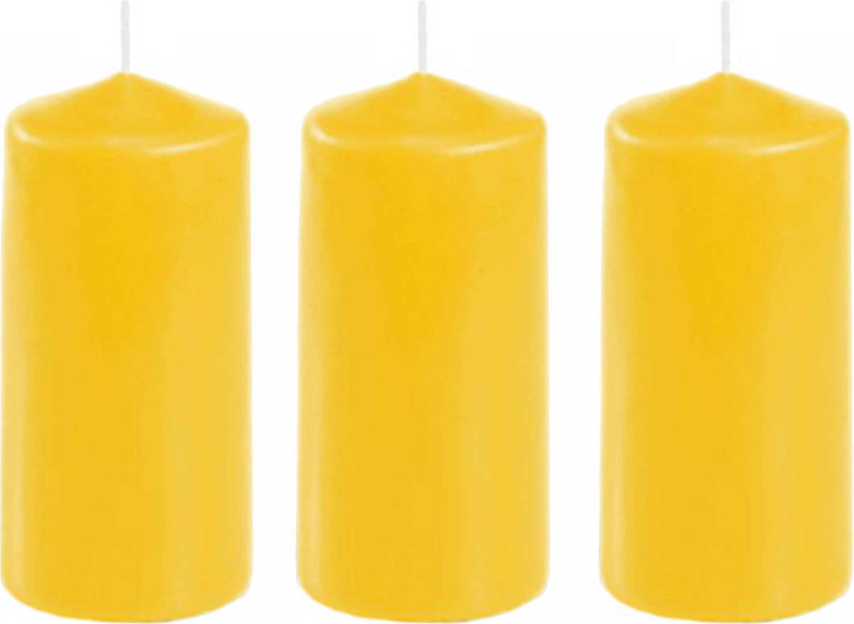 Conpax Candles 3x Stuks Stompkaars Goudgeel 10 X 5 Cm - Stompkaarsen