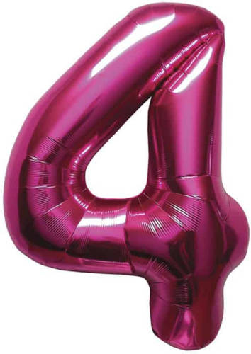 Toysavers Cijfer 4 Magenta Helium 86cm