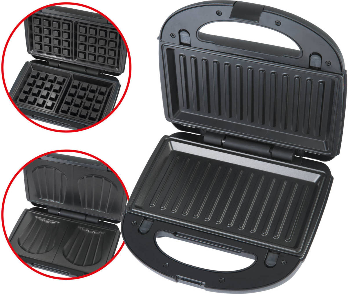Bourgini 12.7113 Multigrill 3in1 Zwart 750w