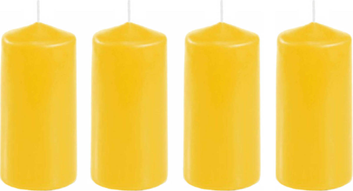 Conpax Candles 4x Stuks Stompkaars Goudgeel 10 X 5 Cm - Stompkaarsen