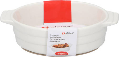 Alpina 2x Ovale Ovenschalen Wit 19 Cm - Ovenschalen