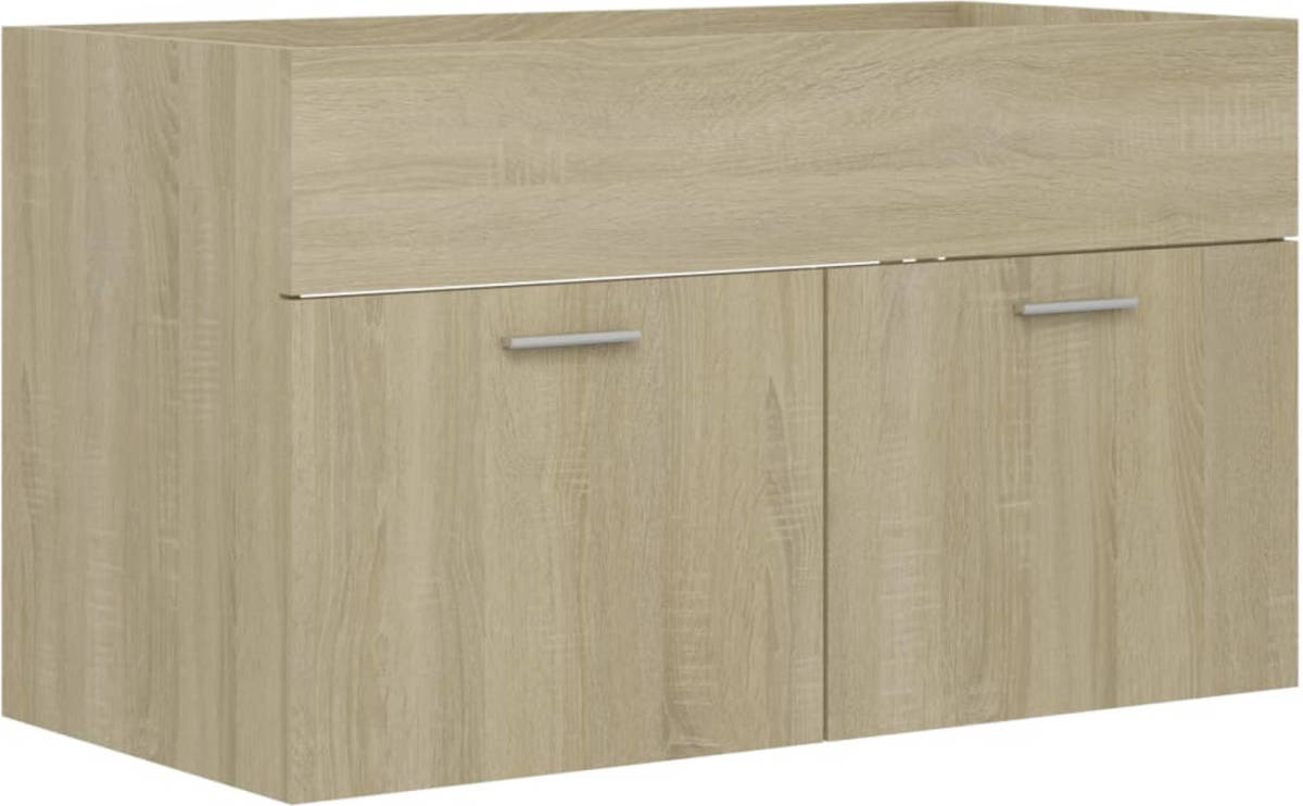 VidaXL Wastafelkast 80x38,5x46 Cm Spaanplaat Sonoma Eikenkleurig