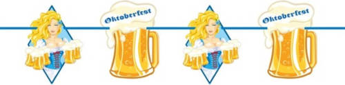 Folat Oktoberfest Oktoberfest/bierfeest Slinger Met Blonde Dame 10 Meter - Feestartikelen Versiering