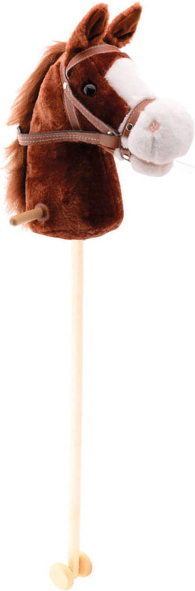 Johntoy Pluche Stokpaardje Donkerbruin 98 Cm Met Geluid - Hobbelfiguren