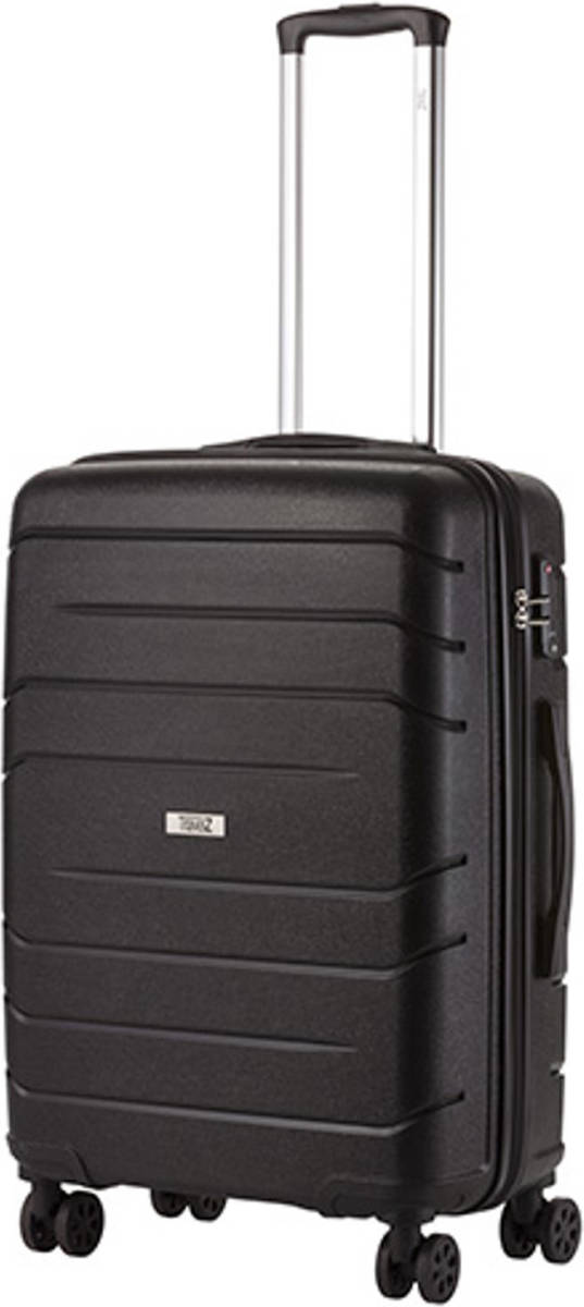 De Basis Travelz Big Bars Reiskoffer 68 Cm Met Dubbele Wielen - Trolley Koffer Met Tsa-slot - Zwart