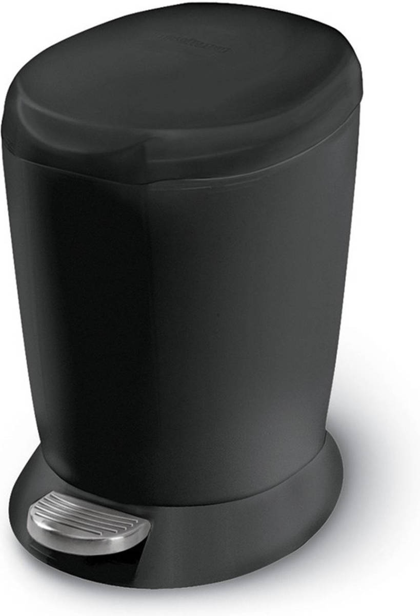 Simplehuman Slim Round Kunststof Afvalemmer 6 L - Zwart