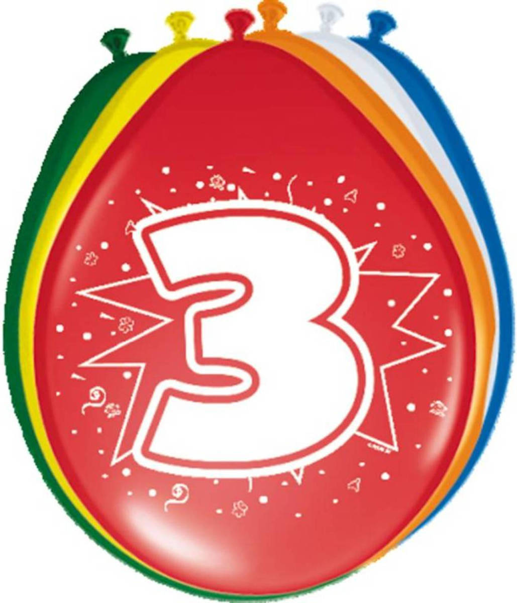 Shoppartners 3 Jaar Verjaardag Ballonnen - 8 Stuks