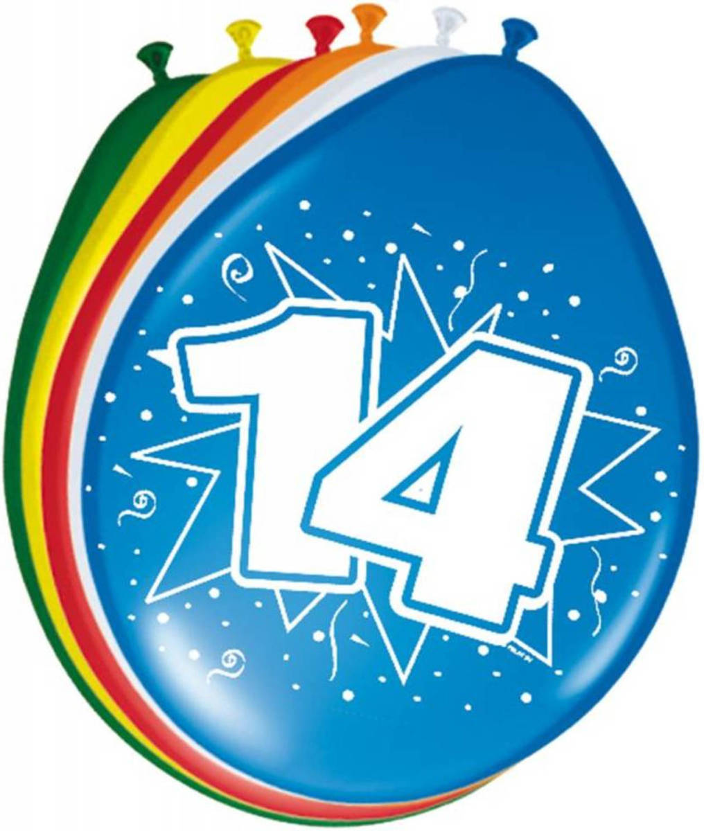 Shoppartners 14 Jaar Ballonnen - 30 Cm - 8 Stuks