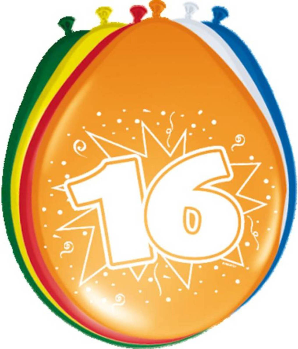 Shoppartners 16 Jaar Ballonnen - 8 Stuks