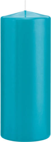 Trend Candles 1x Turquoise Blauwe Cilinderkaarsen/stompkaarsen 8 X 20 Cm 119 Branduren - Stompkaarsen