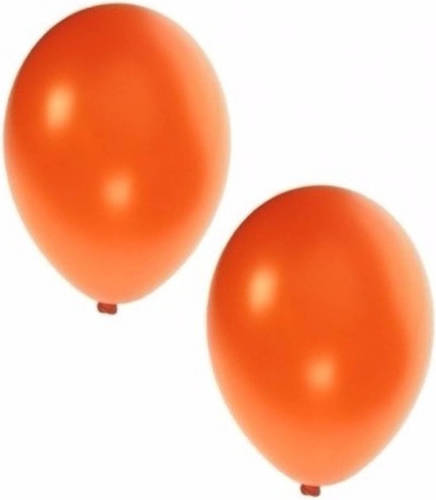 Bellatio Decorations 50x Stuks Metallic Oranje Ballonnen 36 Cm - Ballonnen