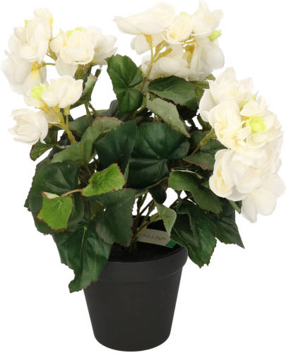 Shoppartners Kunstplant Begonia Wit 30 Cm - Kunstplanten