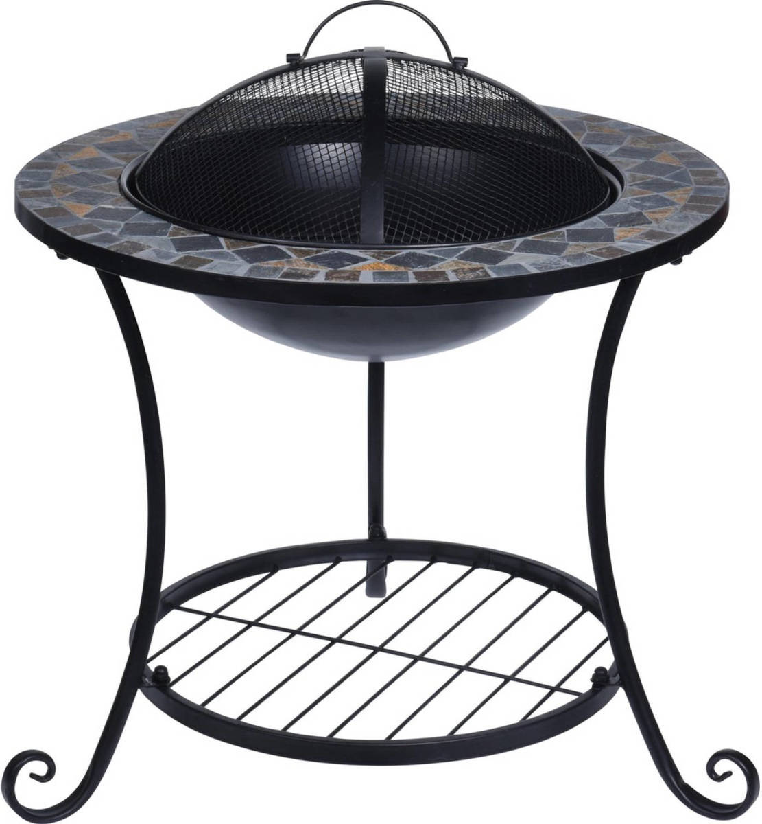 MaxxGarden Vuurschaal - Terrashaard Vuurkorf - Mozaiek Design - Rond - 58x44cm