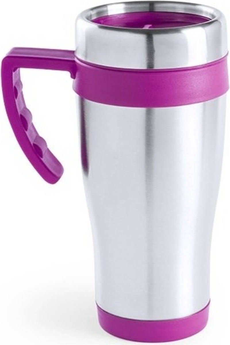 Shoppartners Rvs Thermosbeker/warm Houd Beker Roze 500 Ml - Thermosbeker