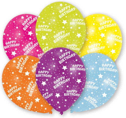 Amscan Ballonnen Happy Birthday 6 Stuks 27,5 Cm