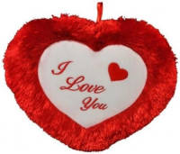 Sandy Pluche Rood Hart Kussen I Love You 45 Cm - Knuffelkussen