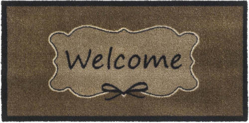 Strabox Schoonloopmat Vision Welcome Taupe 40x80 Cm