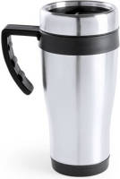 Shoppartners Rvs Thermosbeker/warm Houd Beker Zwart 500 Ml - Thermosbeker