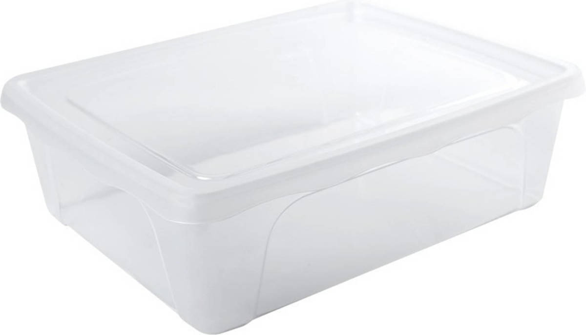 Hega Hogar 1x Voorraad/vershoudbakje Laag 2,5 Liter Transparant 24 X 20 X 8 Cm - Vershoudbakjes