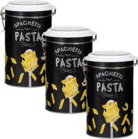 Shoppartners Set Van 3x Stuks Pasta Voorraadbussen/bewaarblikken Metaal 11 X 19 Cm - Voorraadblikken