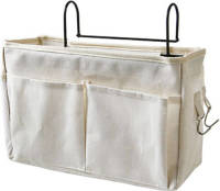 FLOKOO Bedside Pocket - Bed Opbergzak - Katoen - Wit