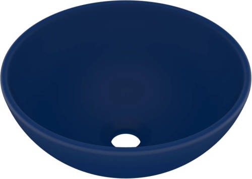 VidaXL Wastafel Rond 32,5x14 Cm Keramiek Mat Donkerblauw