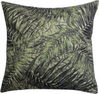 Clayre & Eef Sierkussen 43x43 Cm Groen Synthetisch Vierkant Bladeren Kussenhoes Met Kussenvulling Groen Kussenhoes Met