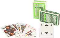 Set Van 2x Clown Games Speelkaarten Lichtgroen En Donkergroen Plastic - Kaartspel