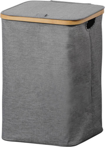 4Goodz Wasmand Met Deksel - Bamboe Frame 33x50x3350 Cm - Grijs