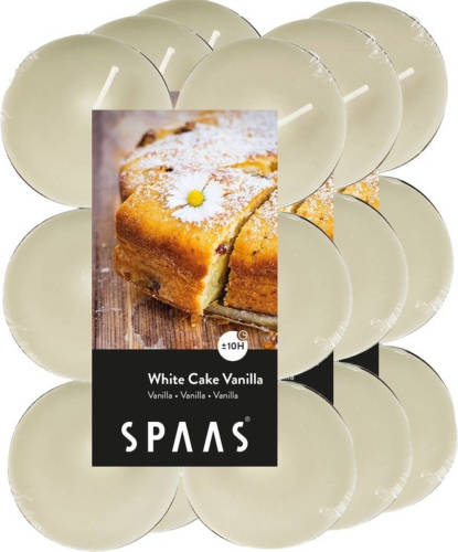 Shoppartners 36x Maxi Theelichten Vanille Geurkaarsen White Cake Vanilla 10 Branduren - Geurkaarsen