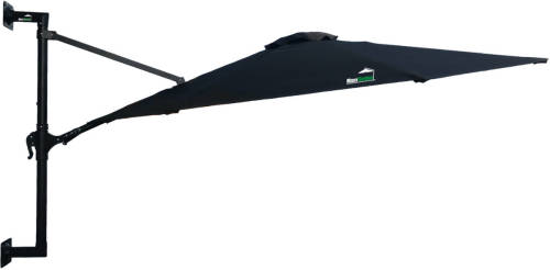 MaxxGarden Muurparasol - Zweefparasol Voor Balkon Of Muur - Ø 270 Cm - Met Zwengel - Zwart