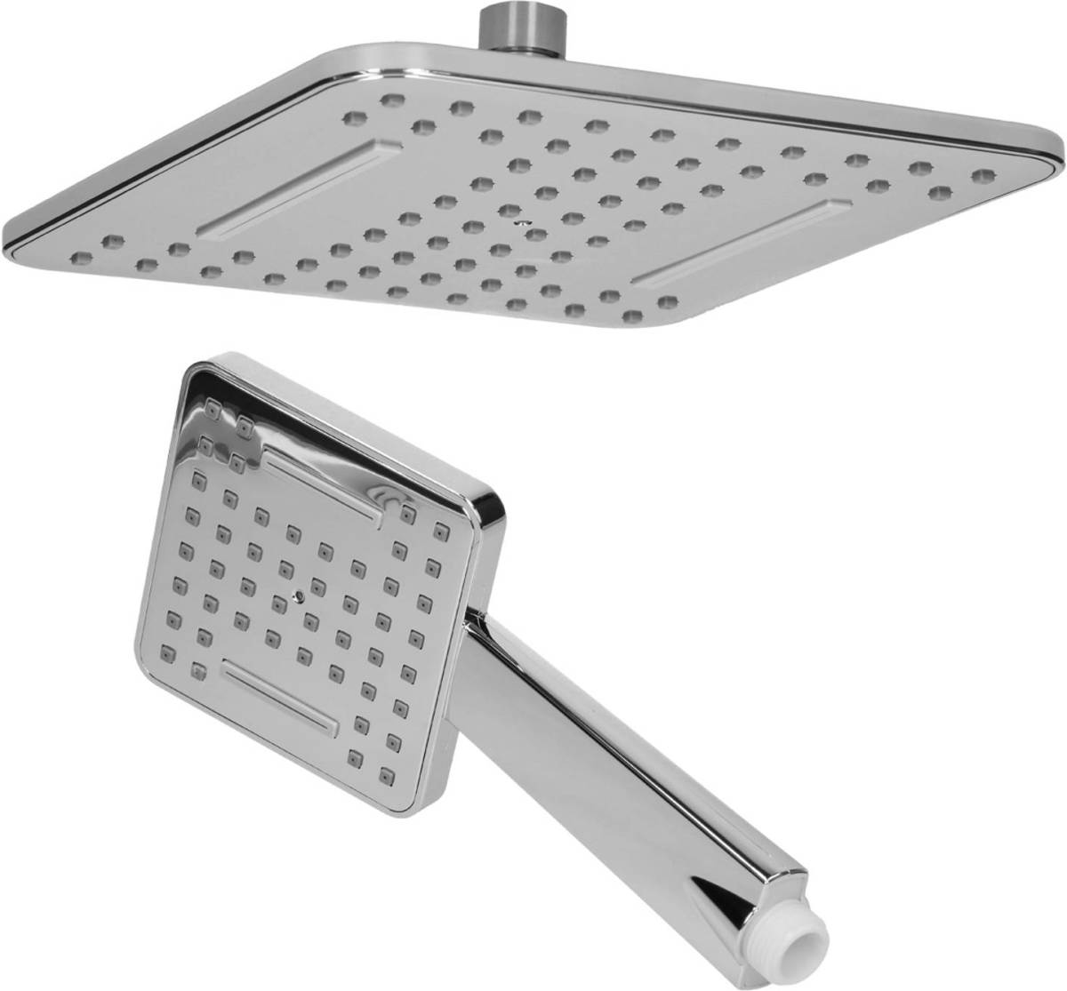 ECD Germany Regendoucheset Hoekig, Lichtgrijs, Roestvrij Staal