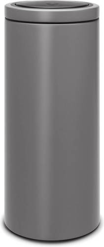 Brabantia Touch Bin Flat Top Afvalemmer 30 Liter Met Kunststof Binnenemmer - Mineral Concrete Grey