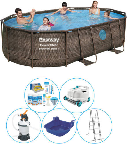 Bestway Power Steel Swim Vista Ovaal 488x305x107 Cm - 6-delig - Zwembad Super Deal