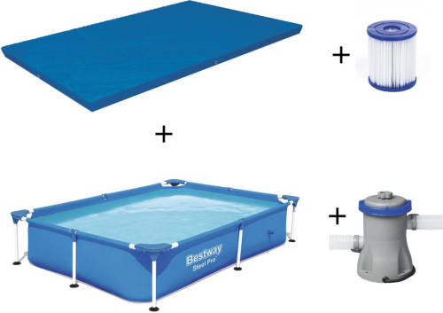 WAYS Bestway Frame Zwembad Set 221 X 150 X 43 Cm - Incl. 1250l Filterpomp